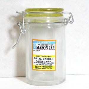Prescription Rx Pill Bottle Alcohol Mason Jar Novelty Shot Glass Container